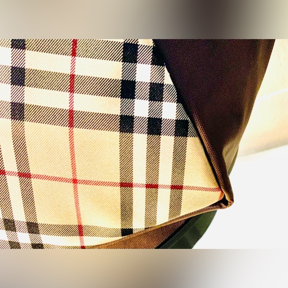 “HOST PICK” BURBERRYSs Nova Check Blue Label Tote Bag Nylon Brown Auth - Picture 6 of 11